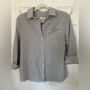 Sezane Tomboy Shirt Stripes Ecru / Blue - Size 2
